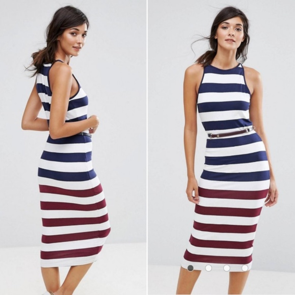 NWT Ted Baker Yuni Striped Bodycon Dress